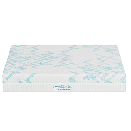 8-Inch RV Latex Memory Foam Mattress by HouseOfZazla white with blue chevron pattern on Tampa Home & Garden Store