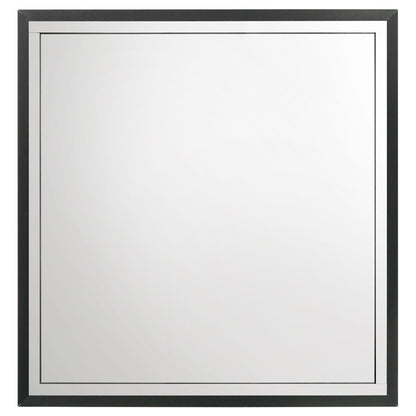 Bedroom mirror from Malcolm collection with a black frame and silver beveled inner border on Tampa Home & Garden Store