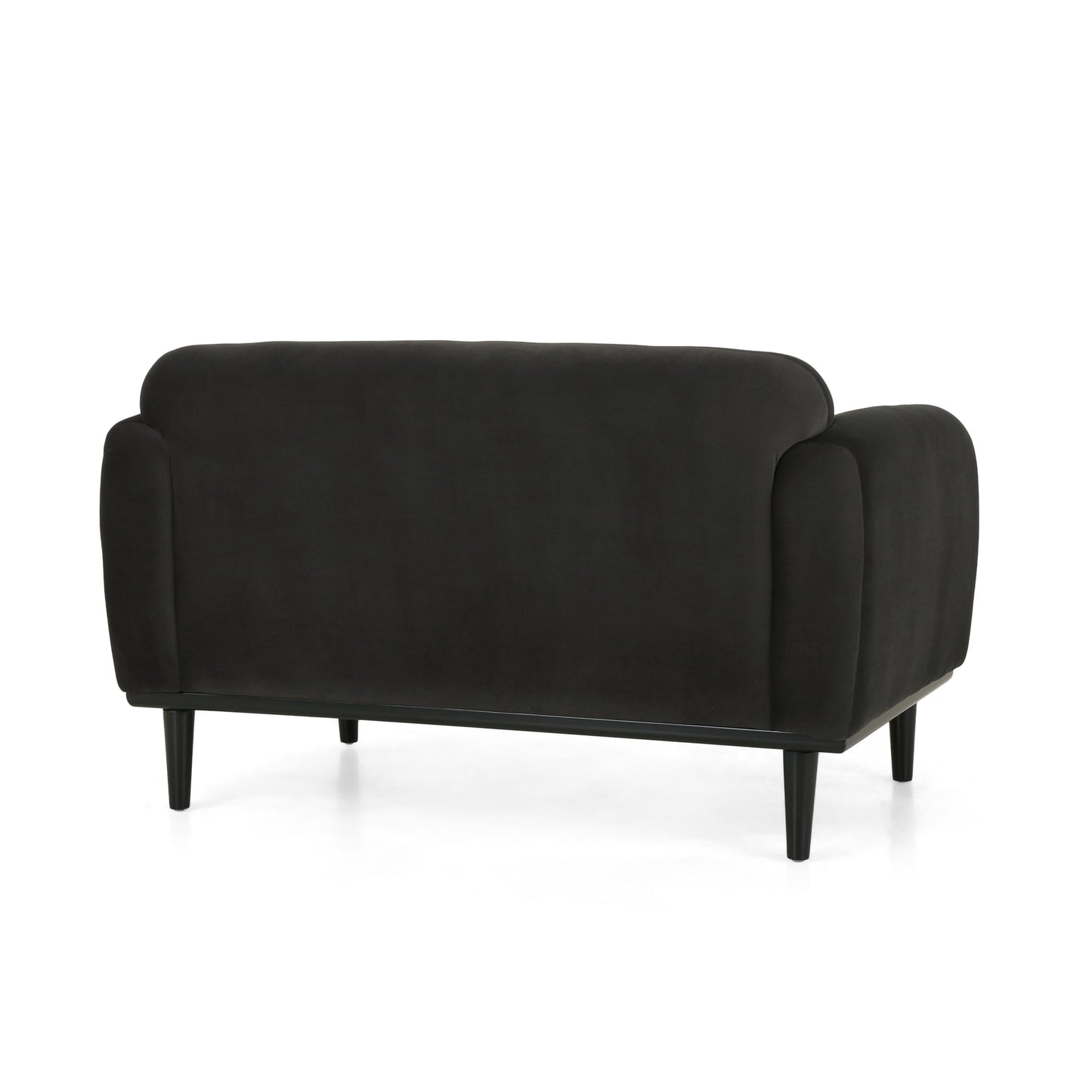 Contemporary Dark Loveseat and Velvet Sofa
