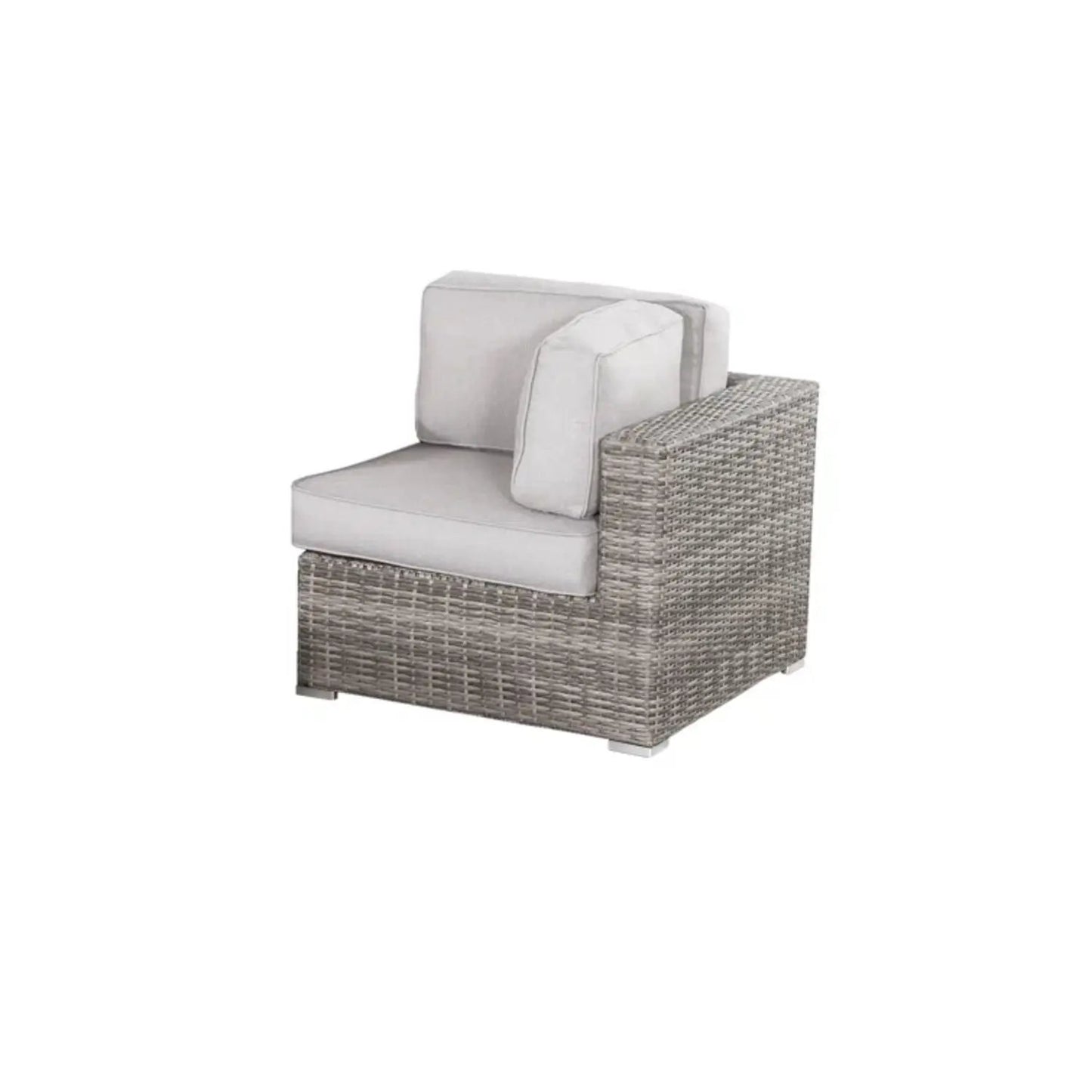 Stylish Entertainment Sectional Set outdoor wicker with beige cushions Unique Piece Furniture on Tampa Home & Garden Store