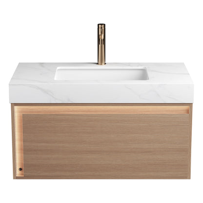 Nyah 36 in Bathroom Vanity Sink And Carrara Top