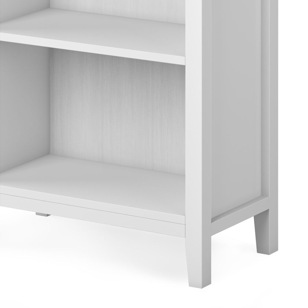 Handcrafted solid wood bookcase with five shelves, white finish, HouseOfZazla on Tampa Home & Garden Store
