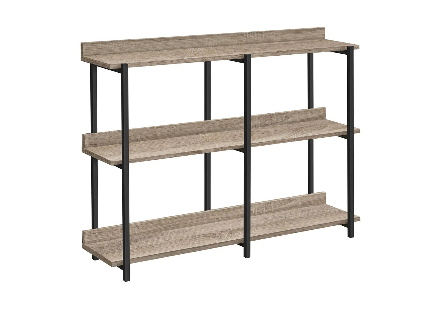Accent console table entryway with oak shelves and black steel frame Unique Piece Furniture on Tampa Home & Garden Store