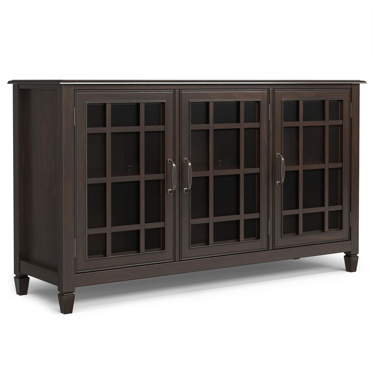Classic Buffet Cabinet by HouseOfZazla in dark espresso with glass doors and adjustable shelves on Tampa Home & Garden Store