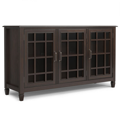 Classic Buffet Cabinet by HouseOfZazla in dark espresso with glass doors and adjustable shelves on Tampa Home & Garden Store