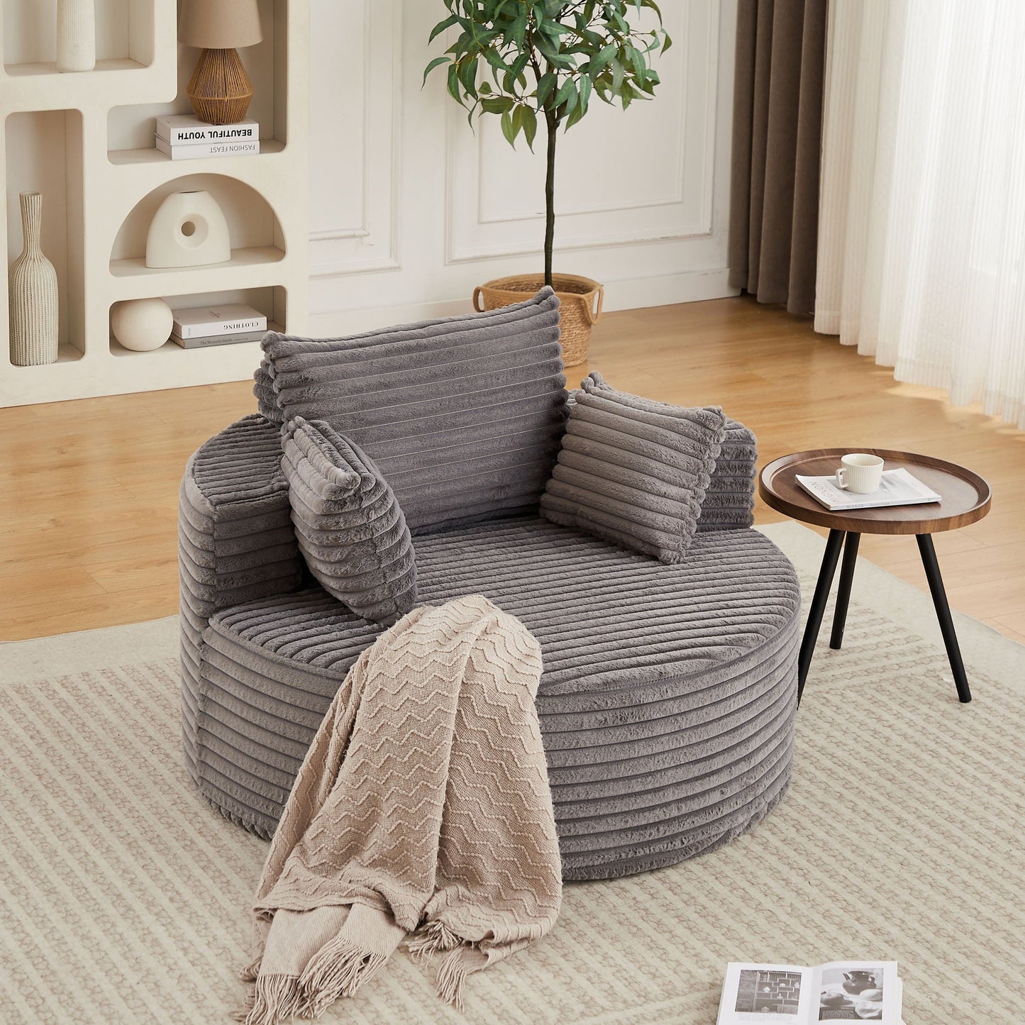Modern single sofa with a backrest pillow
