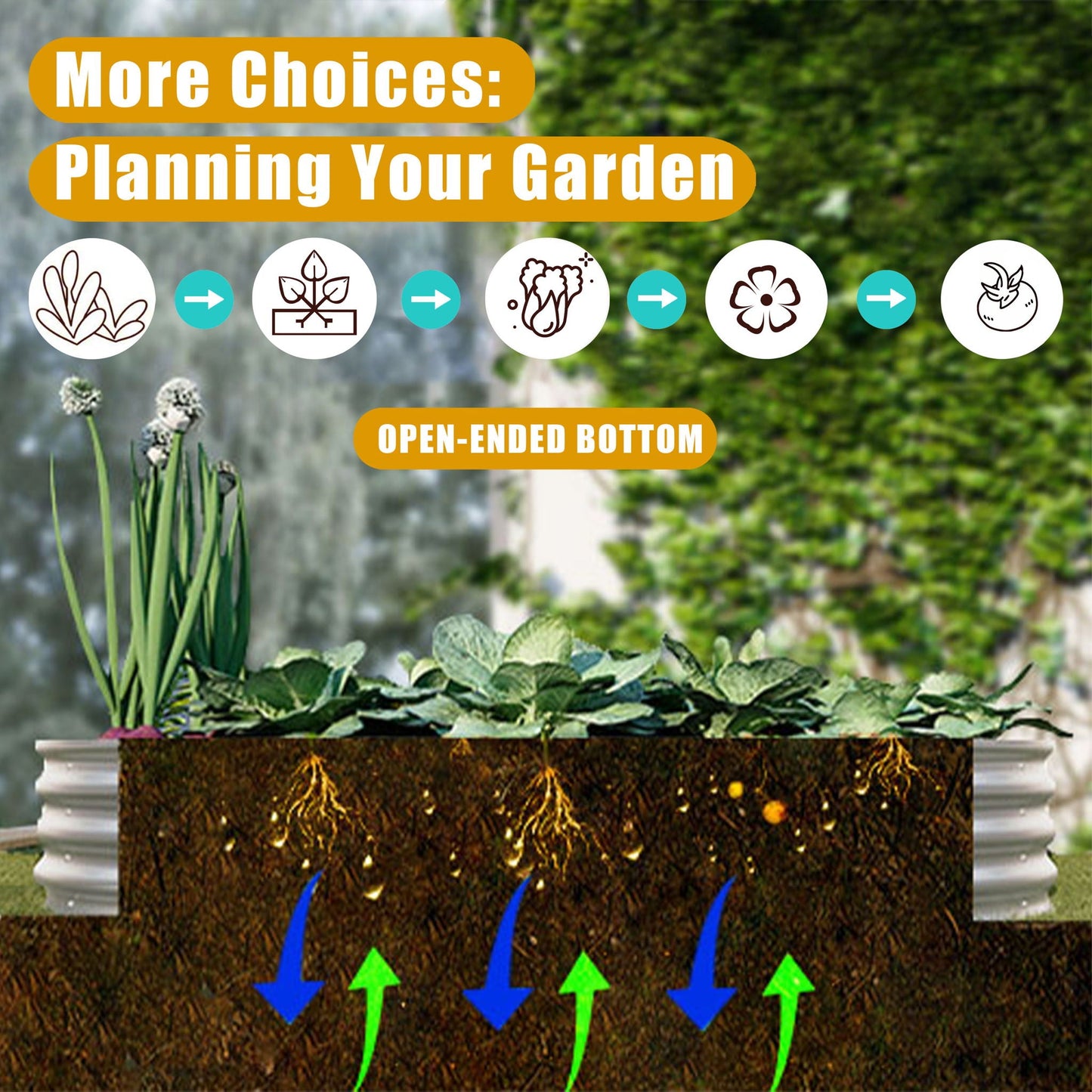Heavy Duty Galvanized Raised Garden Bed Kit by HouseOfZazla in nutrient-rich soil on Tampa Home & Garden Store
