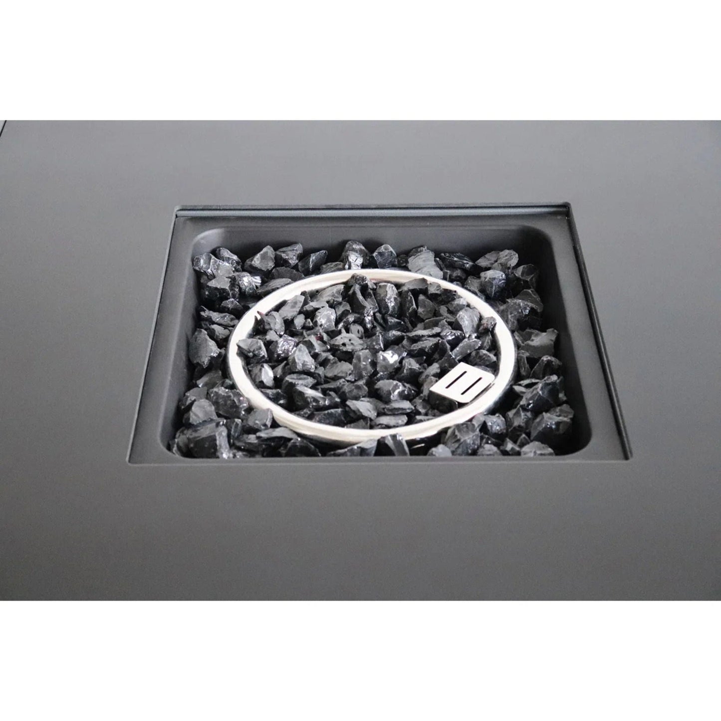 Outdoor Gray Steel Fire Pit Table With A Lid