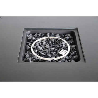 Outdoor Gray Steel Fire Pit Table With A Lid