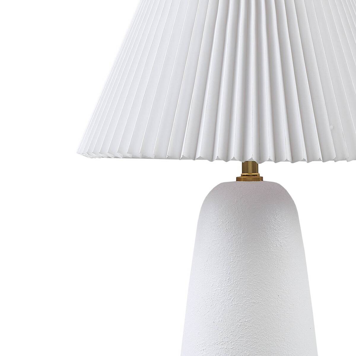 Table lamp textured white ceramic base with fluted white fabric shade by HouseOfZazla on Tampa Home & Garden Store