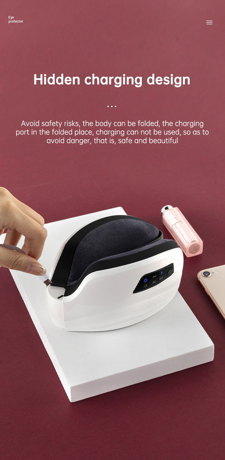 Eye Massager Air Pressure Vibration Eye Protector Bluetooth Eye Massage Relax Migraines Relief Improve Sleep - Tampa Home & Garden Store