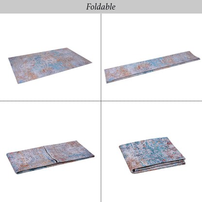 Maval - Area Rug Washable, multicolor abstract blue/orange pattern by Unique Piece Furniture on Tampa Home & Garden Store