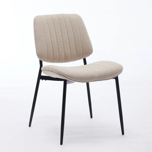2 Piece Retro Linen Chair Set With Bentwood Back beige upholstered chair with black legs on Tampa Home & Garden Store
