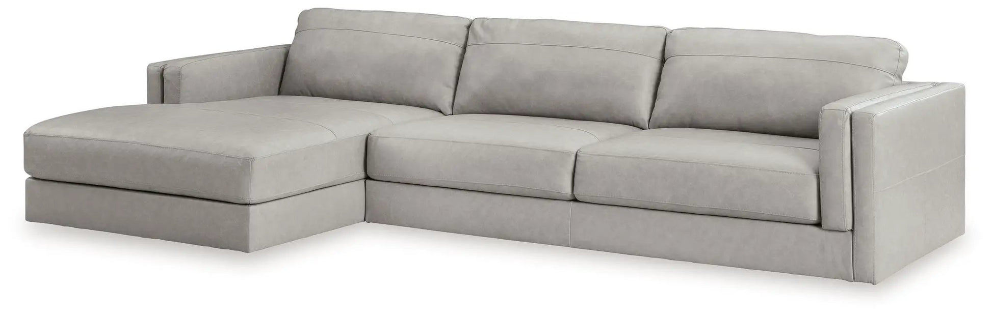 Amiata sectional sofa by Unique Piece Furniture in light gray fabric with left chaise on Tampa Home & Garden Store