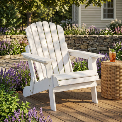 Oversize Wooden Folding Adirondack Patio Chair