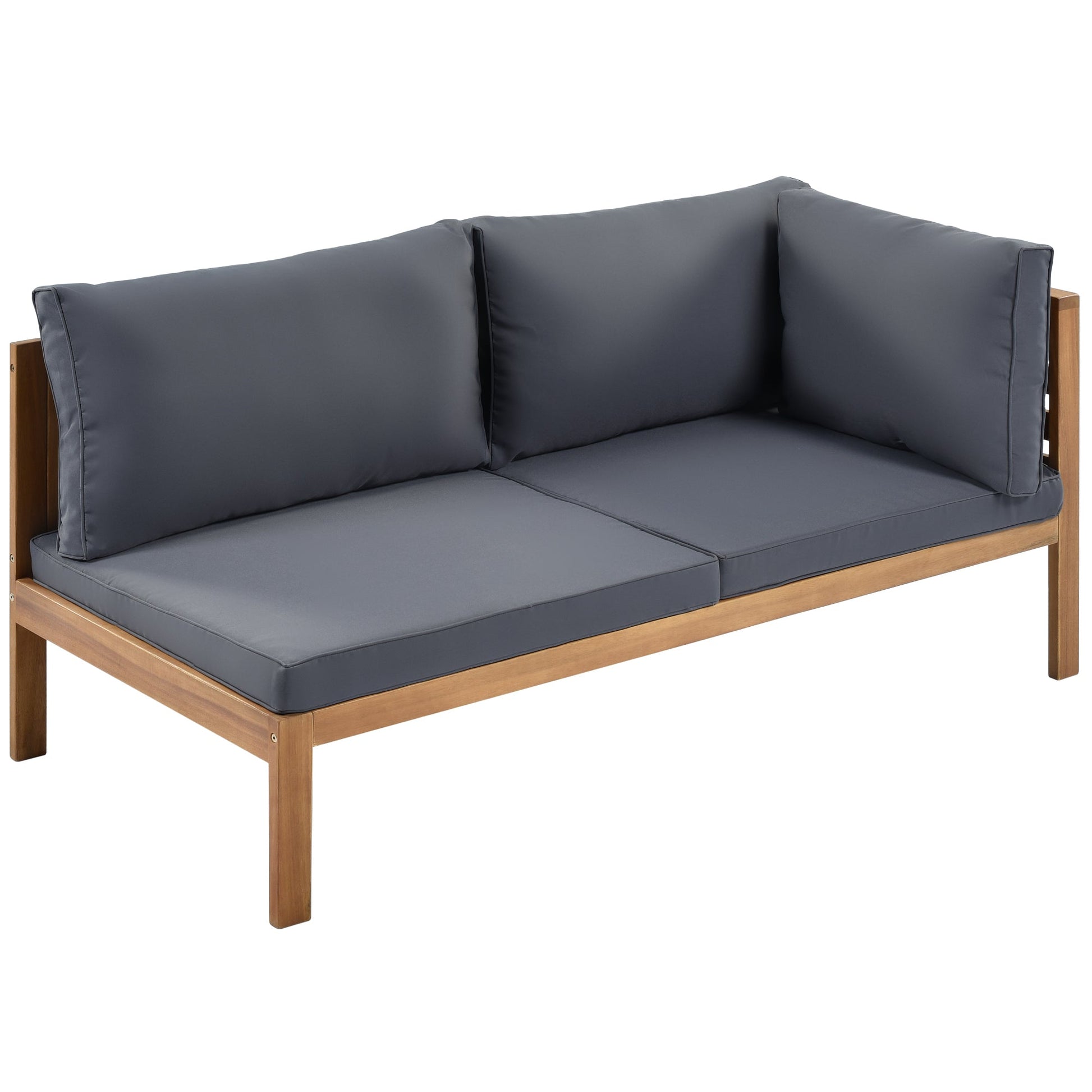 Wood Structure Outdoor Sofa Set Gray Cushions by HouseOfZazla on Tampa Home & Garden Store