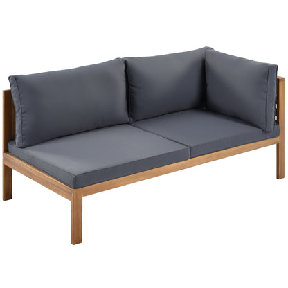 Wood Structure Outdoor Sofa Set Gray Cushions by HouseOfZazla on Tampa Home & Garden Store