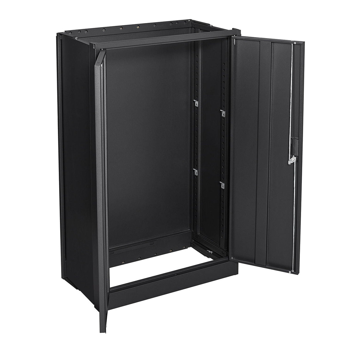 Metal storage cabinet with locking doors and adjustable shelf, black steel by HouseOfZazla on Tampa Home & Garden Store