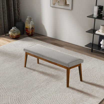 Ash Gray upholstered bench with solid wood base by HouseOfZazla on Tampa Home & Garden Store