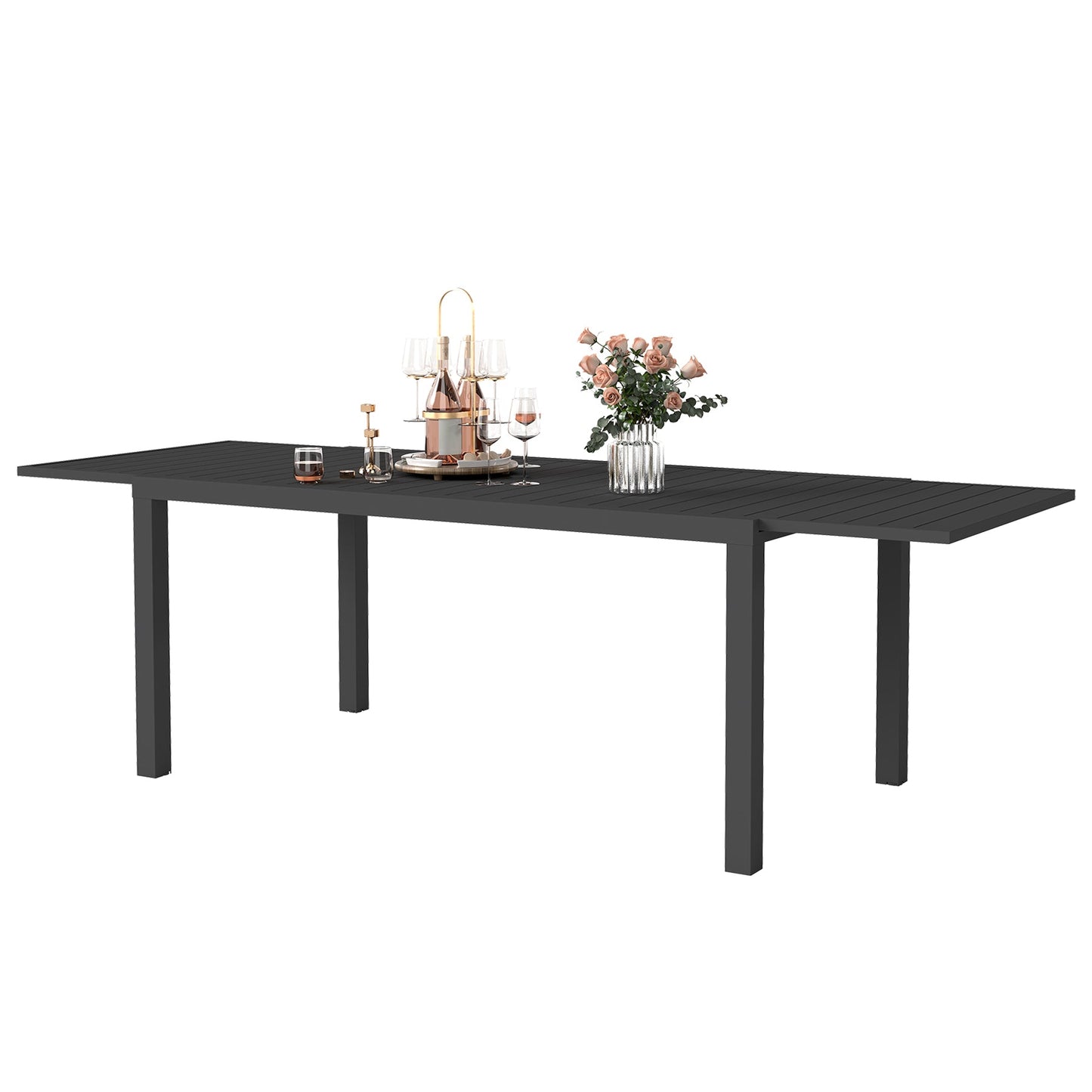 Extendable Aluminum Outdoor Dining Table for Home