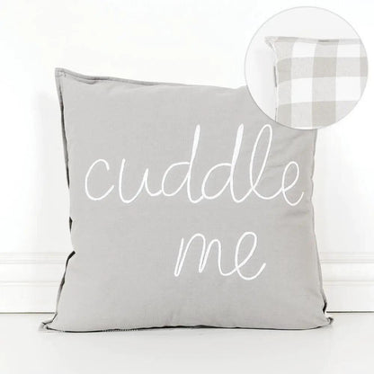 Cuddle Me 20 Inch Square Pillow Grey and White
