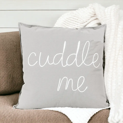 Cuddle Me 20 Inch Square Pillow Grey and White