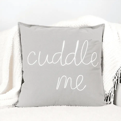 Cuddle Me 20 Inch Square Pillow Grey and White