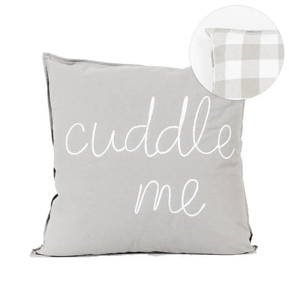 Cuddle Me 20 Inch Square Pillow Grey and White