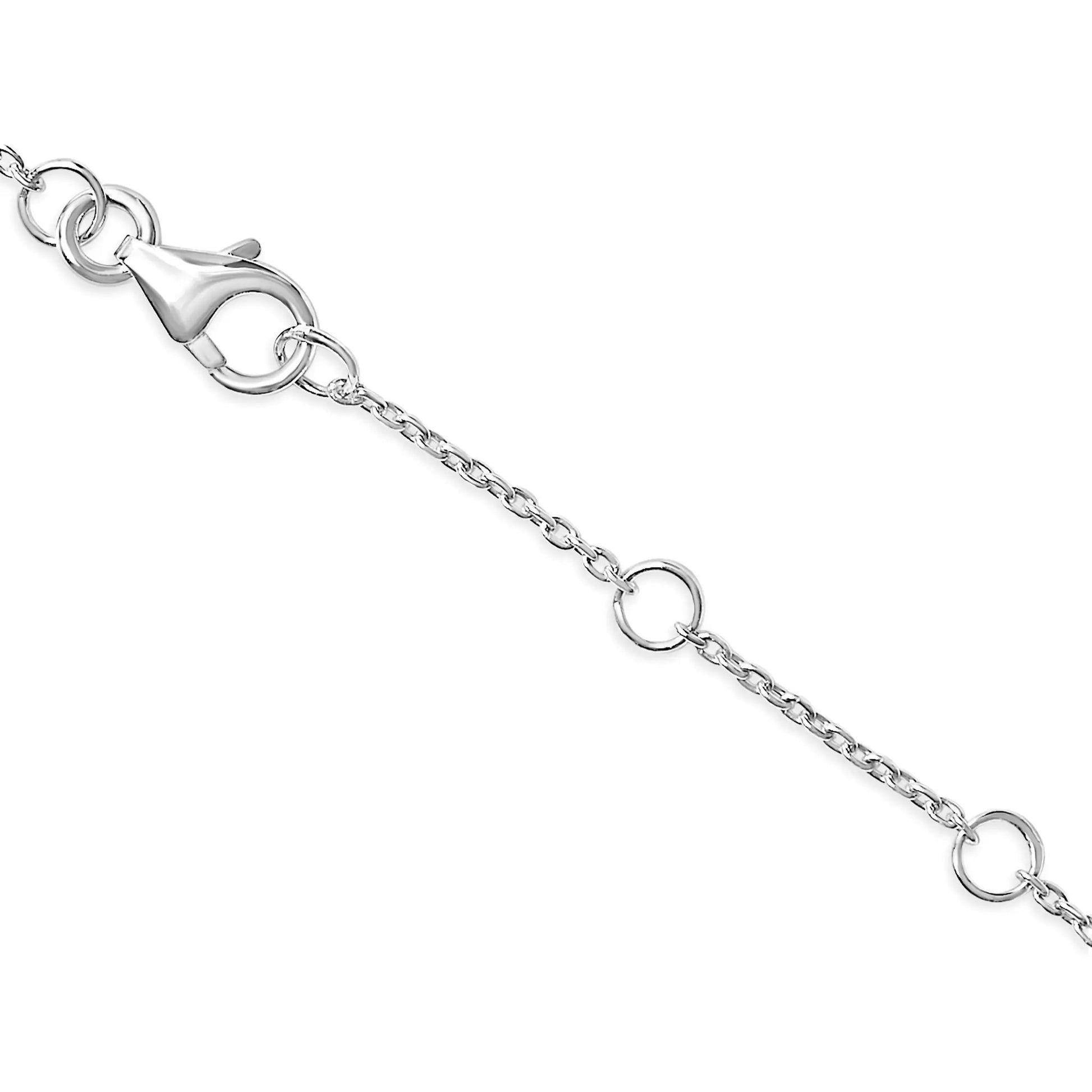 Bracelet 10K white gold diamond accent A initial charm and link bracelet on Tampa Home & Garden Store