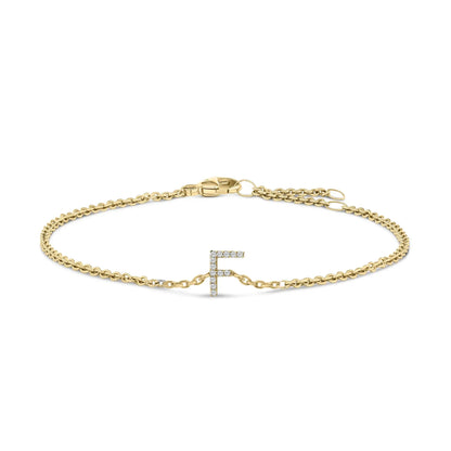 10K white gold diamond-accent A initial charm link bracelet by Bids.com on Tampa Home & Garden Store