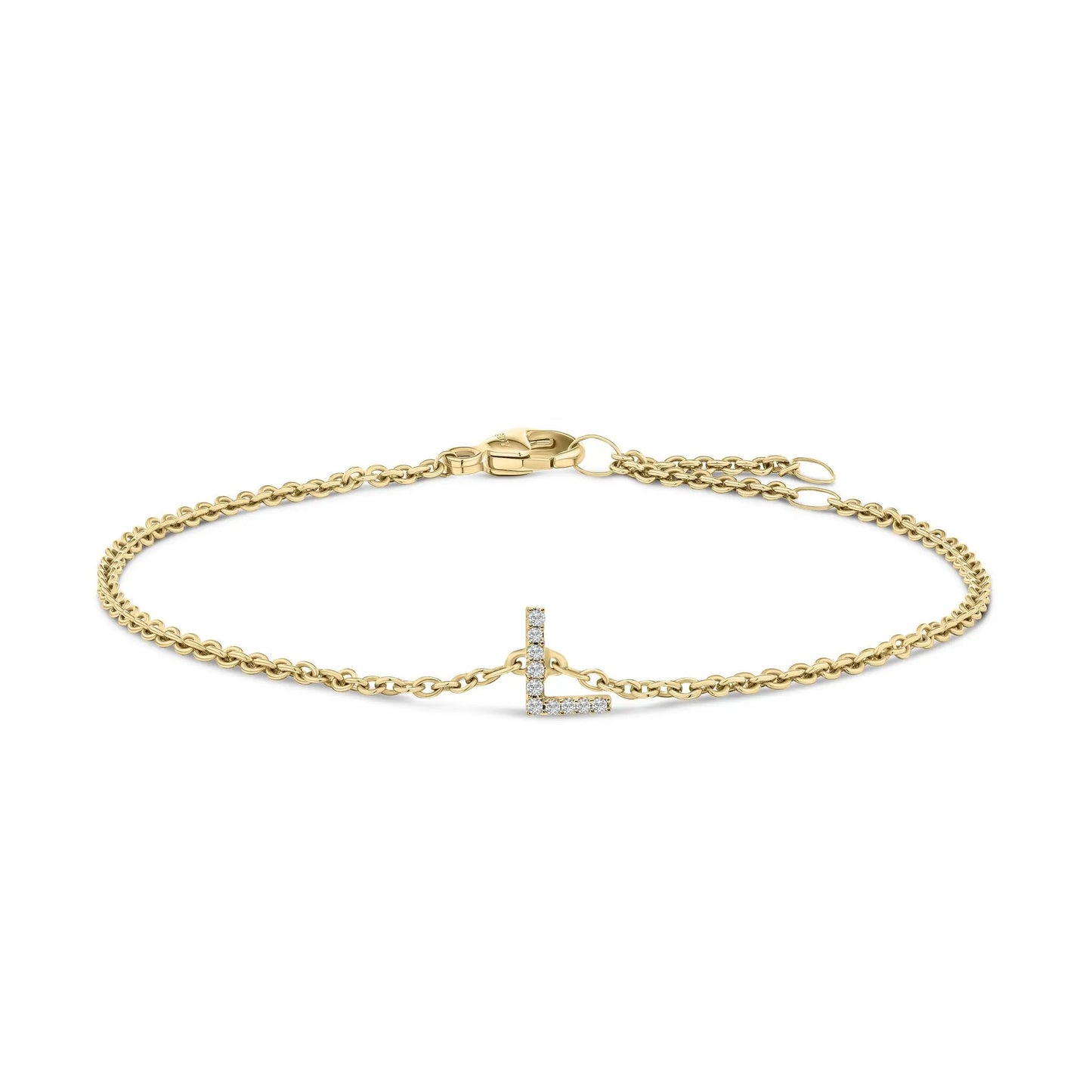 10K white gold bracelet with diamond-accent A initial charm by Bids.com on a linked chain on Tampa Home & Garden Store