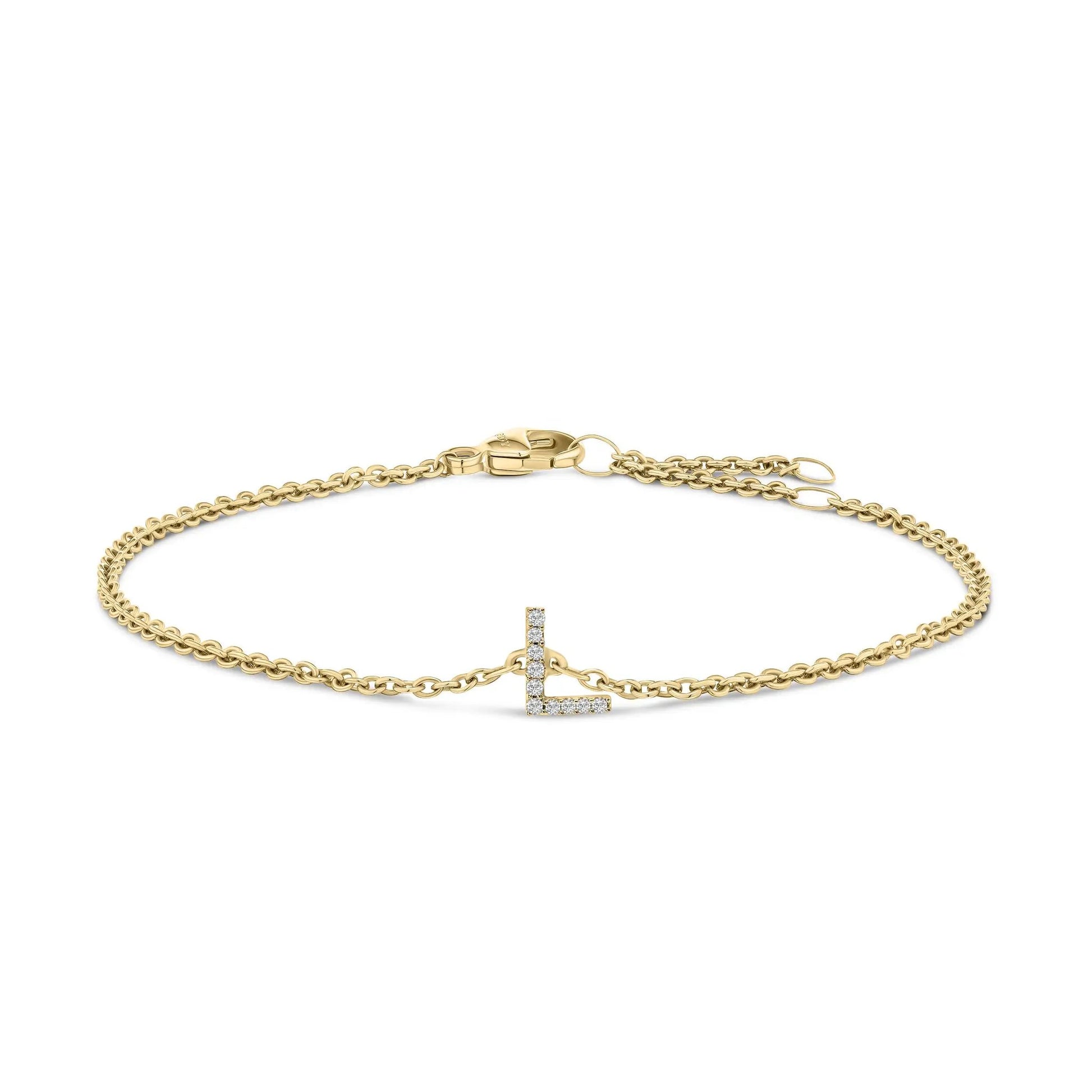 10K white gold bracelet with diamond-accent A initial charm by Bids.com on a linked chain on Tampa Home & Garden Store