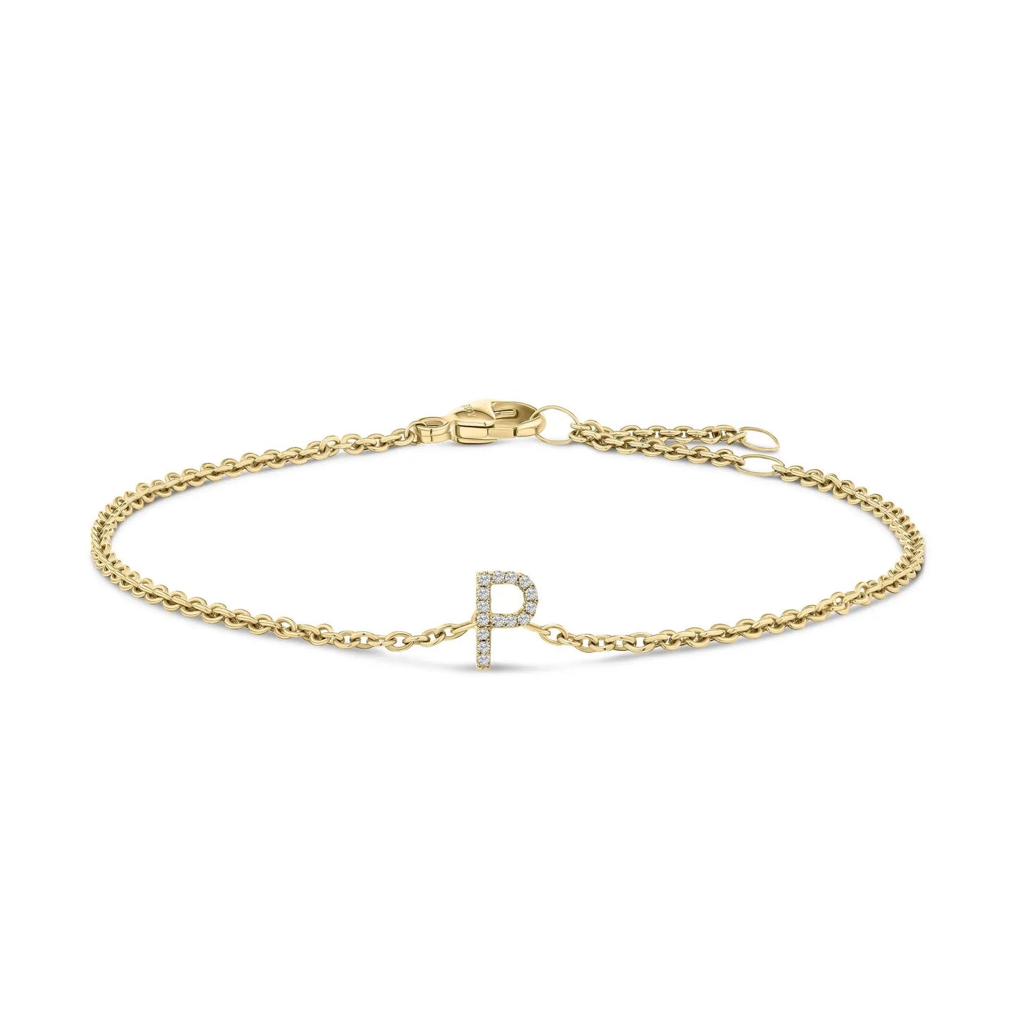 10K white gold diamond-accent A initial charm link bracelet by Bids.com on Tampa Home & Garden Store