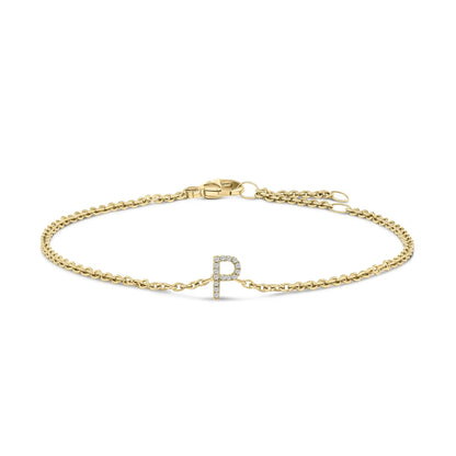 10K white gold diamond-accent A initial charm link bracelet by Bids.com on Tampa Home & Garden Store