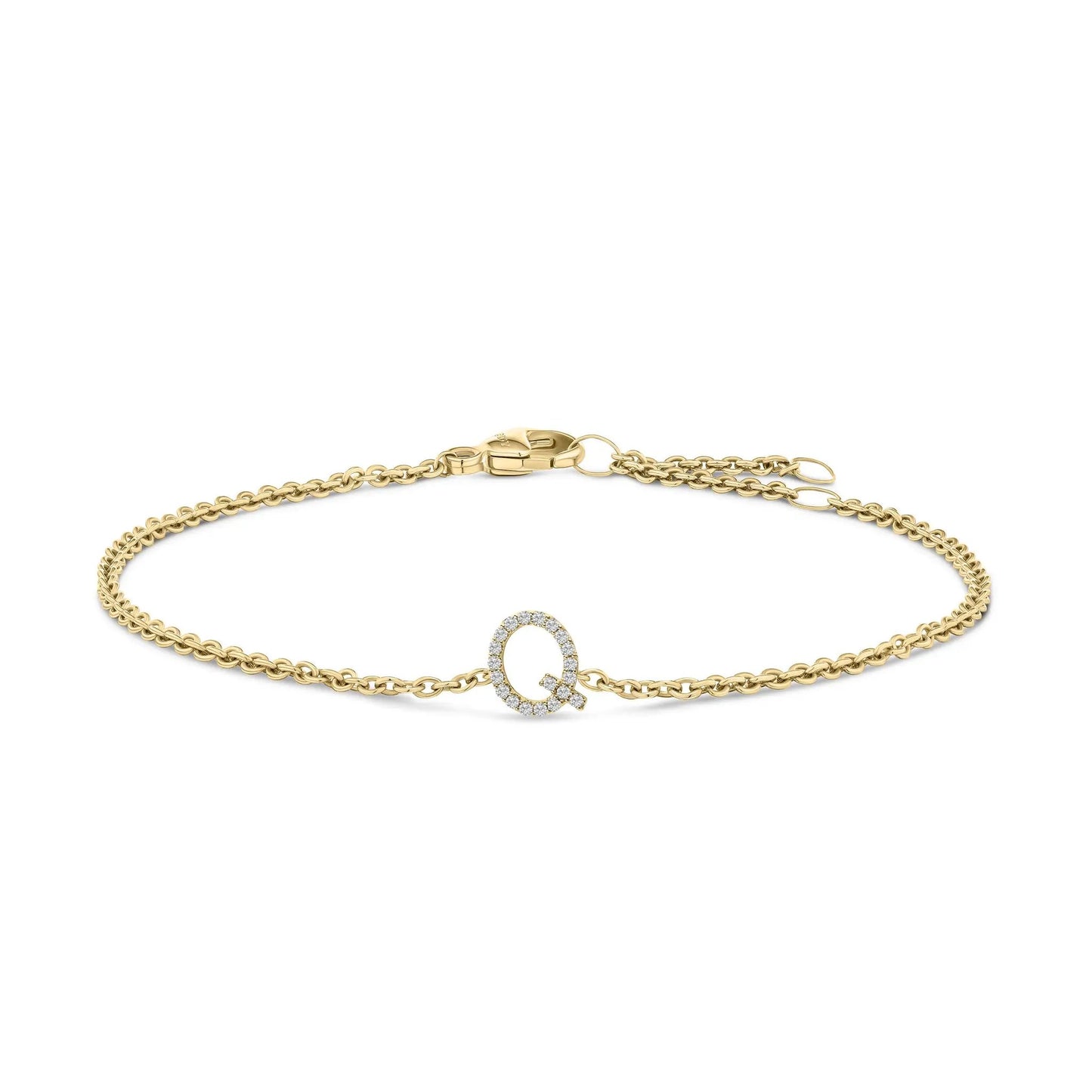 Gold-tone link bracelet with diamond-accent A initial charm on Tampa Home & Garden Store