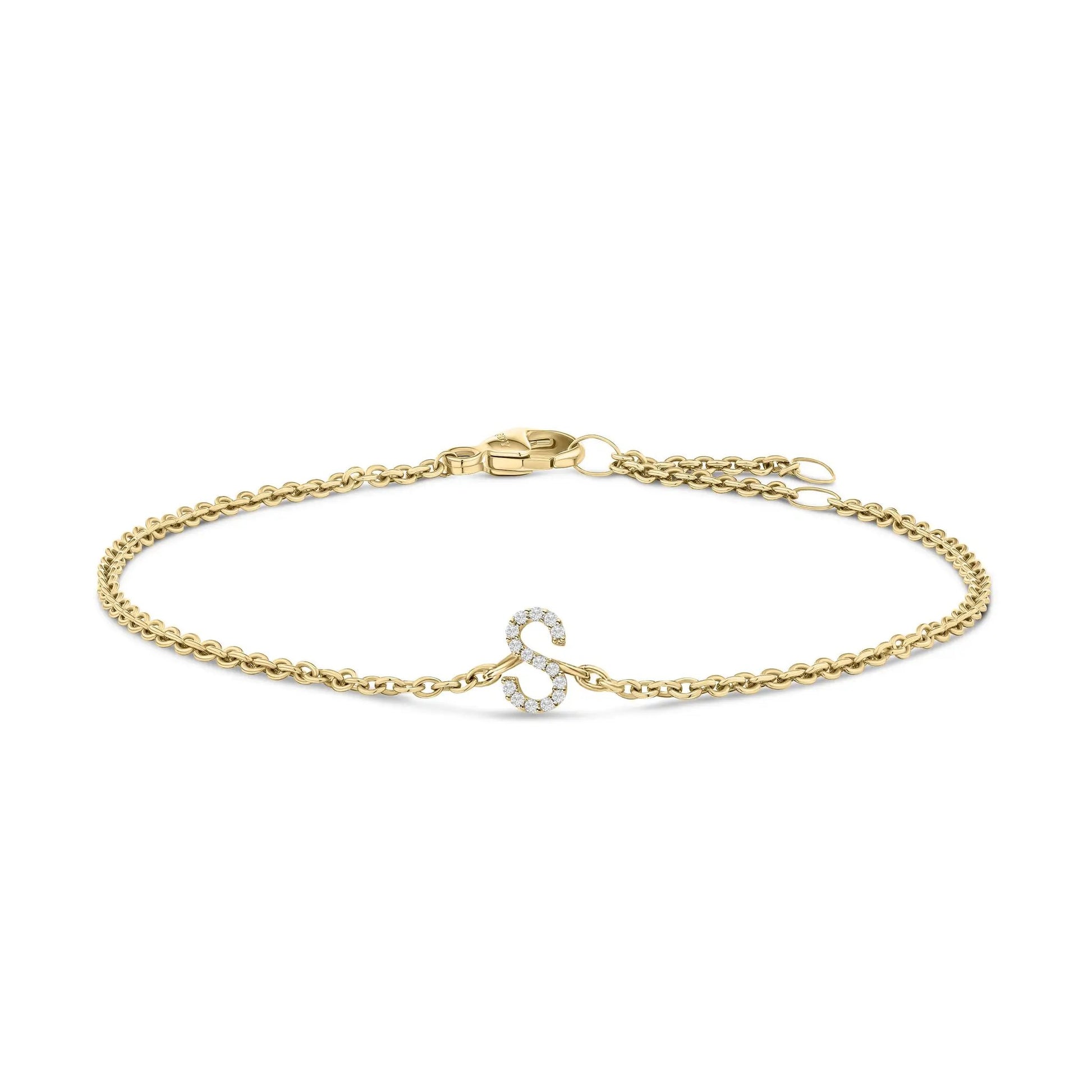 10K white gold diamond-accent A initial charm link bracelet by Bids.com on Tampa Home & Garden Store