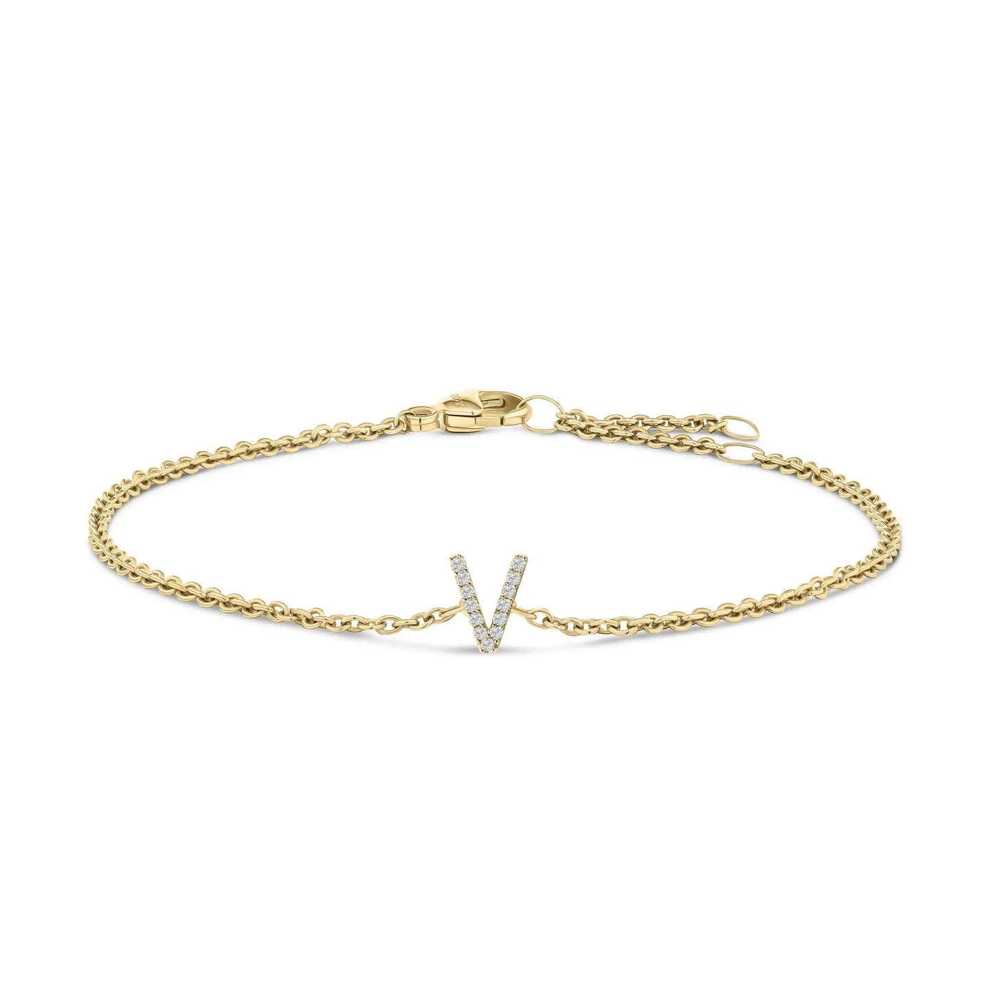 Bracelet with 10K white gold diamond-accent A initial charm on a link chain by Bids.com on Tampa Home & Garden Store