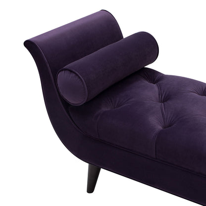 HouseOfZazla tufted velvet entryway bench with flared arms in purple on Tampa Home & Garden Store