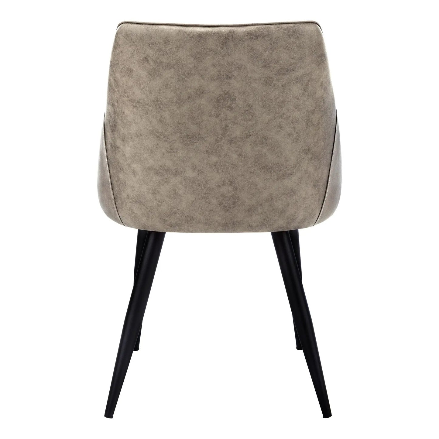 Upholstered side dining chair taupe textured faux leather with black legs on Tampa Home & Garden Store