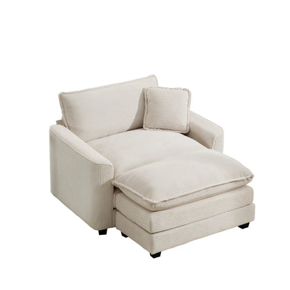 Classic Modern Comfortable Chair With Footstool