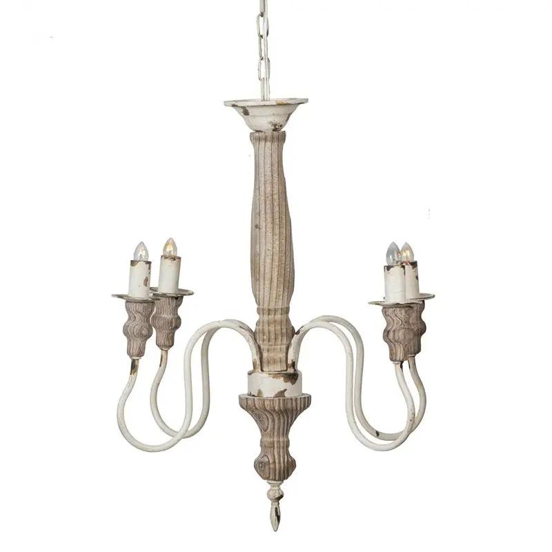 4 Light Chandelier Unique Piece Furniture cream white candle arms with adjustable chain on Tampa Home & Garden Store