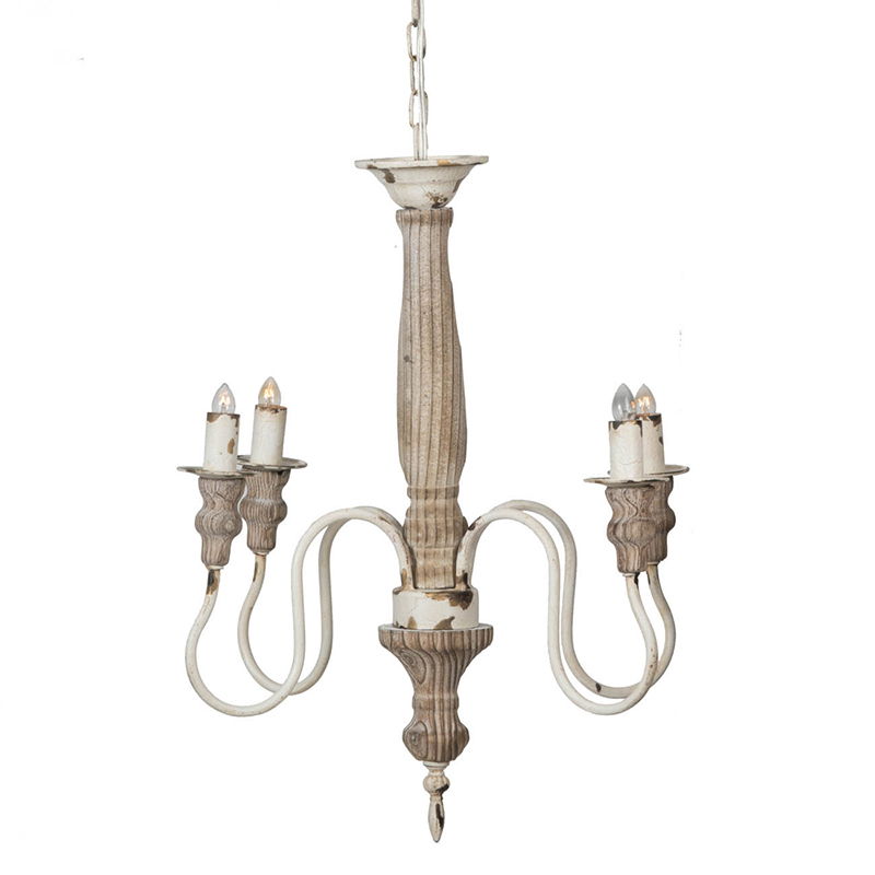 4-Light Chandelier cream white candle-style arms adjustable chain HouseOfZazla on Tampa Home & Garden Store