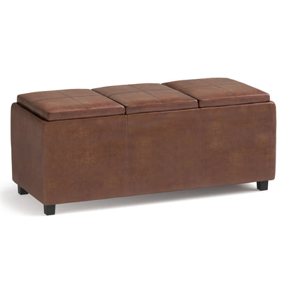 Avalon Upholstered Storage Ottoman With Trays