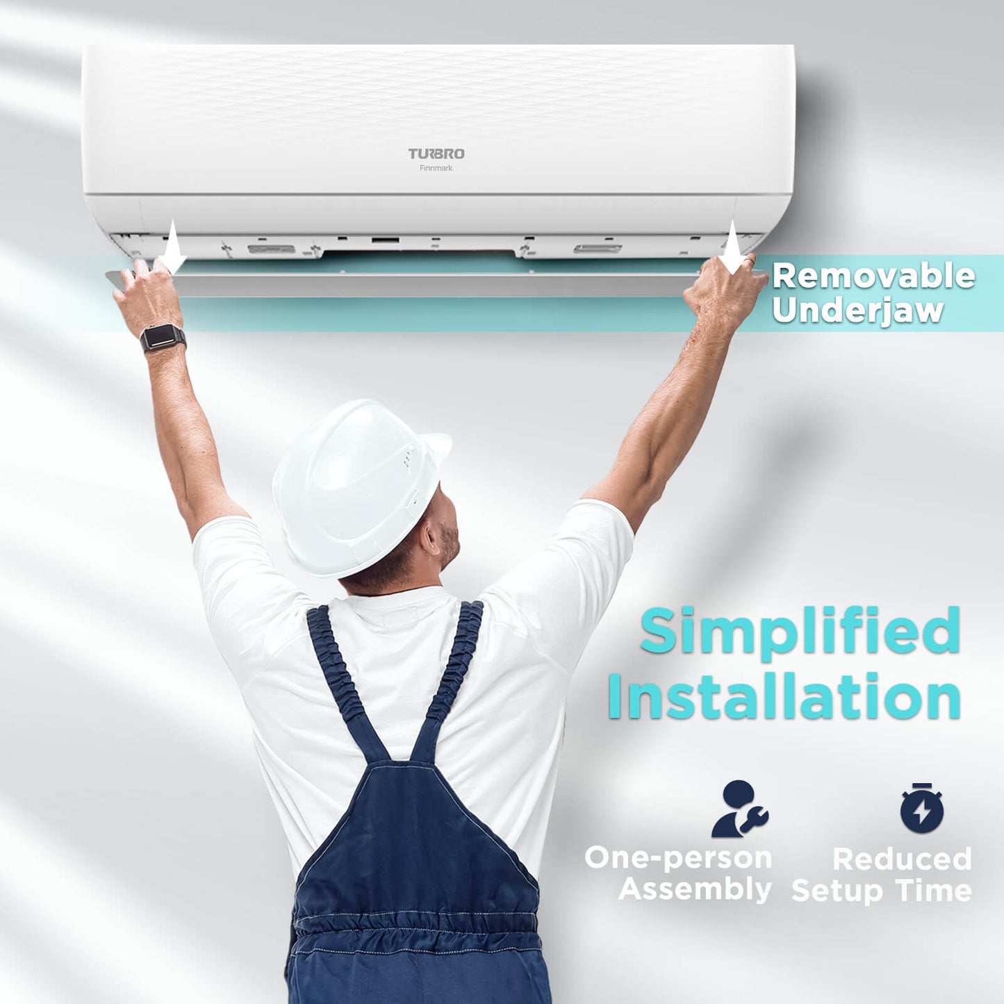 Aire acondicionado minisplit Finnmark de 9000 BTU con WiFi y bomba de calor, sin conductos, 115 V/230 V (R32)