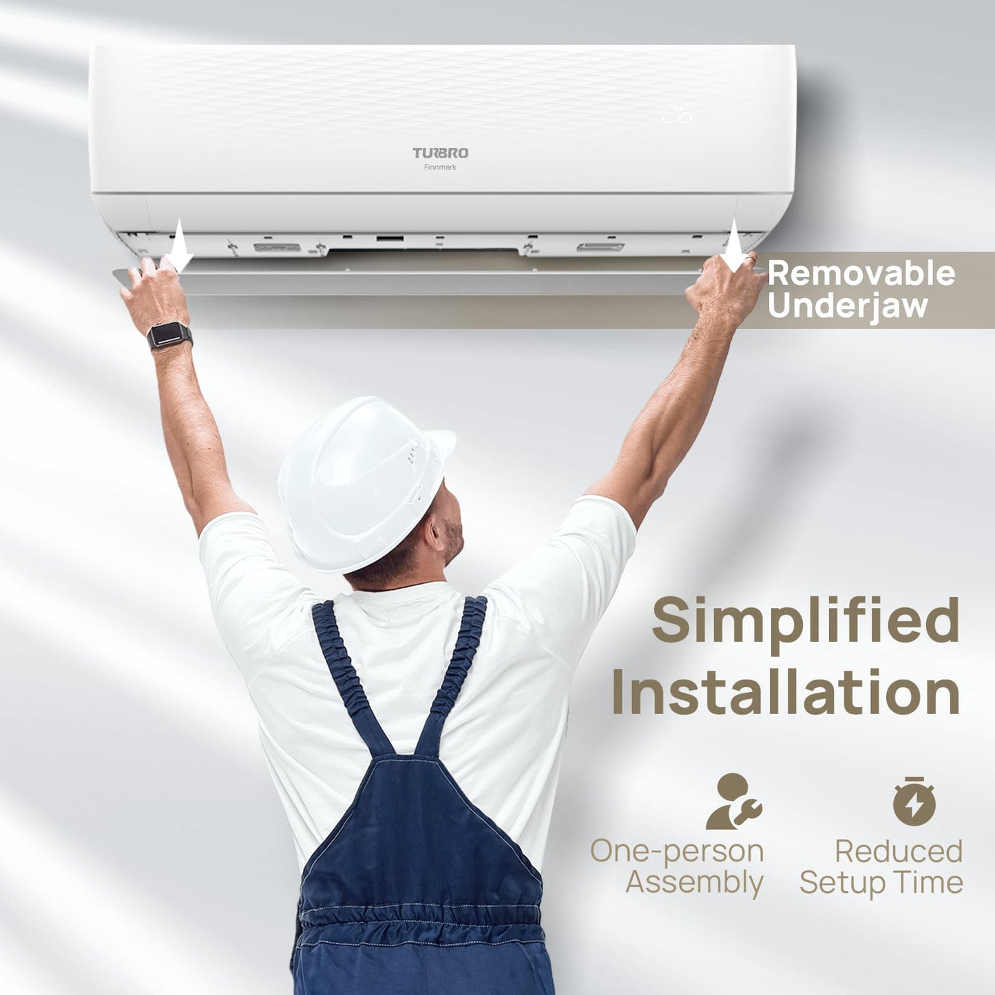 Aire acondicionado minisplit Finnmark de 12 000 BTU con WiFi y bomba de calor, sin conductos, 115 V/230 V (R32)