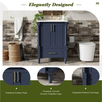 Bathroom Vanity With Ornate French Cylinder Legs
