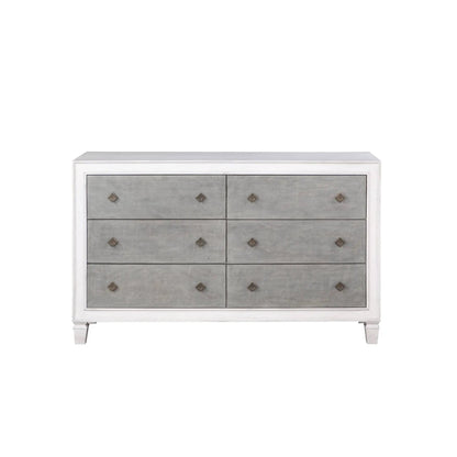 Katia Weathered Dresser in White With Soft Finish