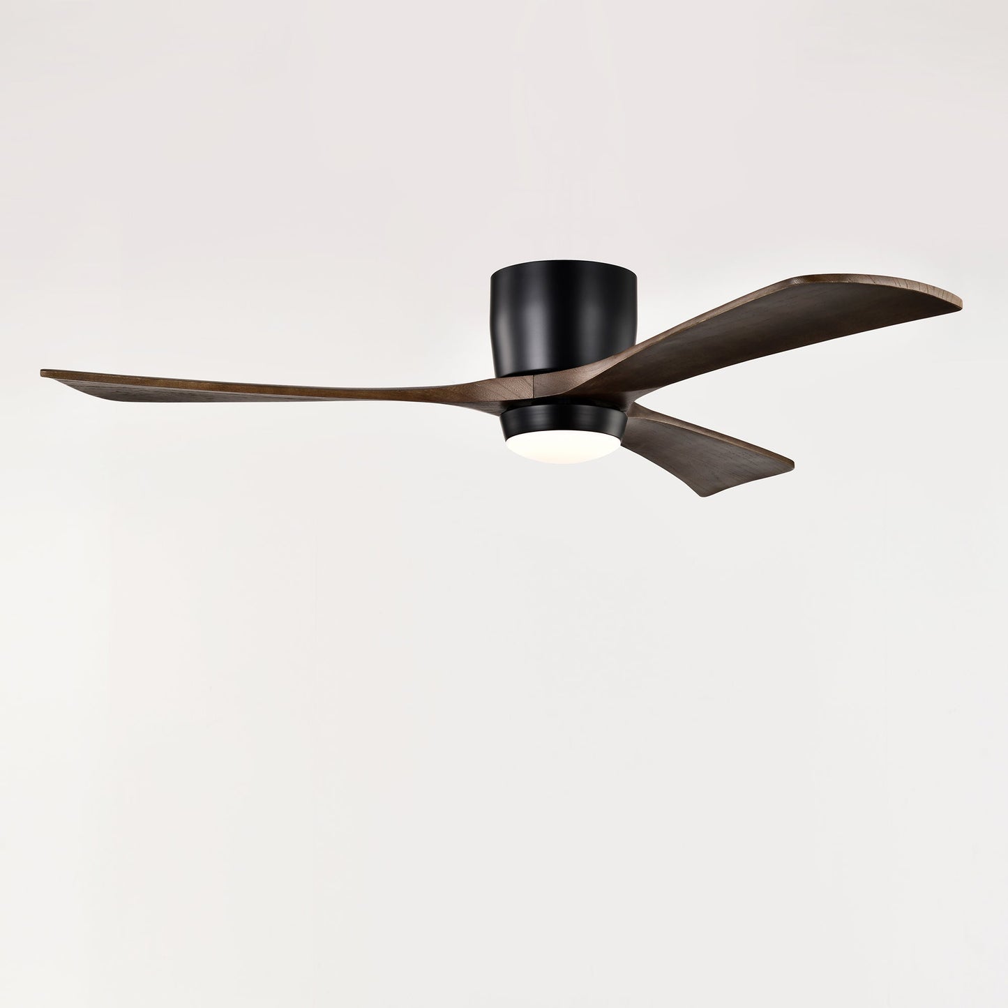 52in flush mount ceiling fan with solid wood blades and black motor housing by HouseOfZazla on Tampa Home & Garden Store