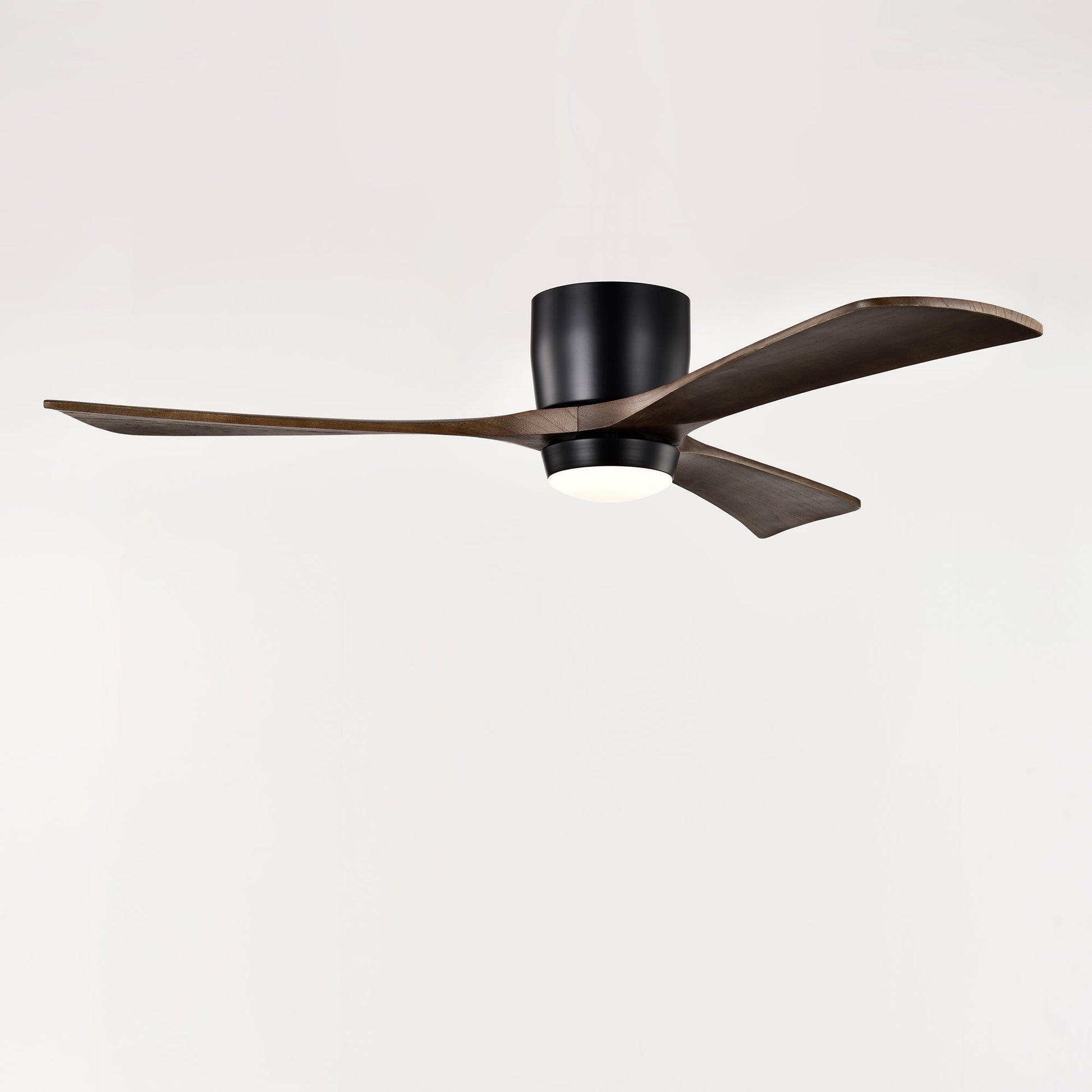 52in flush mount ceiling fan with solid wood blades and black motor housing by HouseOfZazla on Tampa Home & Garden Store