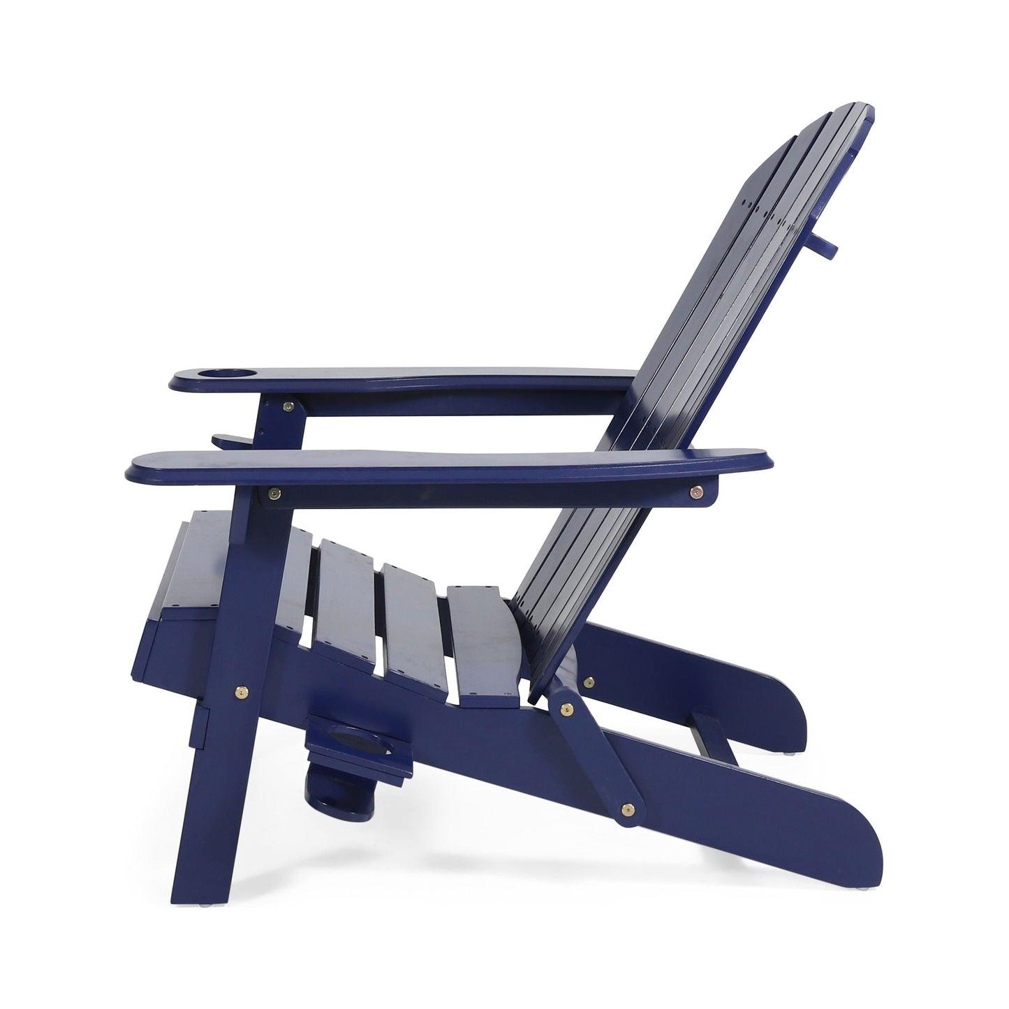 Zenithia outdoor foldable Adirondack chair blue with 2 cup holders on Tampa Home & Garden Store